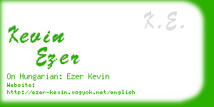 kevin ezer business card